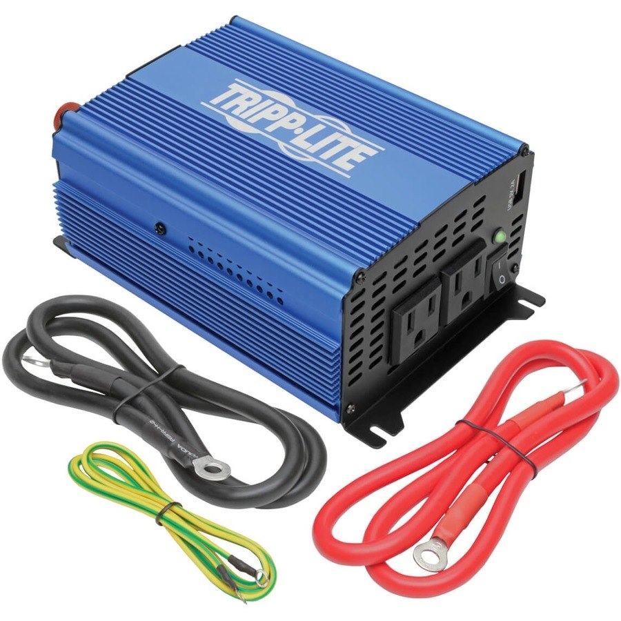 Eaton Tripp Lite Series 1000W Light-Duty Compact Power Inverter with 2 AC/1 USB - 2.0A/Battery Cables, Mobile