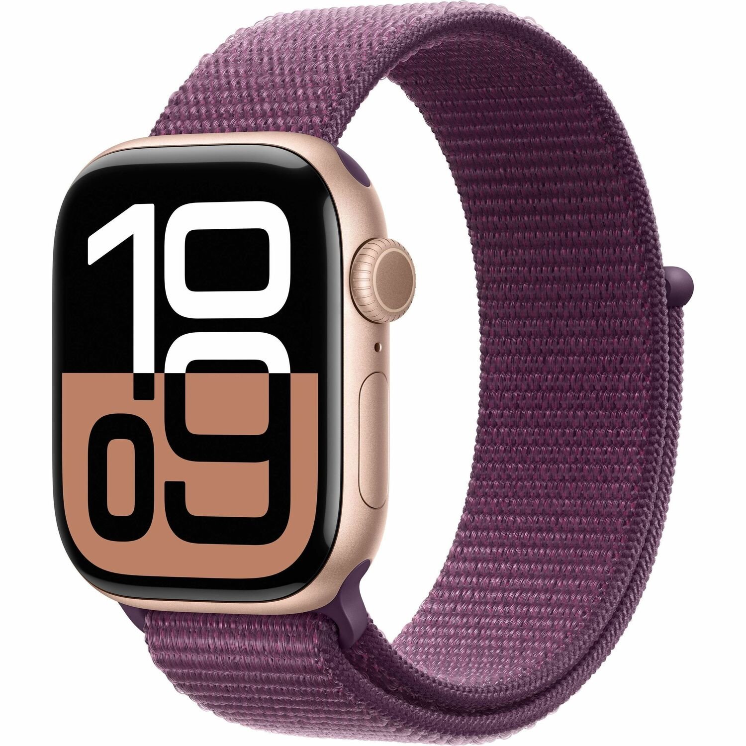 Apple Watch Series 10 Smart Watch - 42 mm Case Height - 36 mm Case Width - Rose Gold Case Color - Plum Band Color - Aluminium Case Material - Wireless LAN - LTE, UMTS