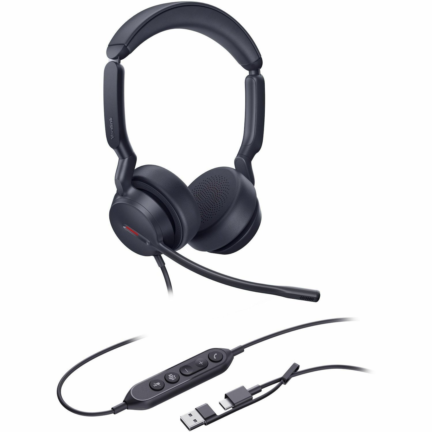 Yealink Wired (Uh44) Uc Stereoheadset,Noise Cancelling Mic, Usb C Native, C To A Adapter