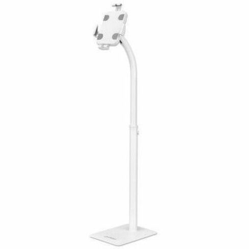 Floor Stand (Anti theft) for Tablet and iPad, Universal, 360&deg; Rotation, Tilt +20&deg; to -110&deg;, White, Lockable, Tablets 7.9" to 11", Height adjustable 790 to 1190mm,Extendable clamps: height 200 to 246mm/width 129 to 181mm,Can be bolted to floor (parts incl)