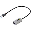 StarTech.com USB to Ethernet Adapter, USB 3.0 to 10/100/1000 Gigabit Ethernet LAN Adapter, 1ft/30cm Attached Cable, USB to RJ45 Adapter