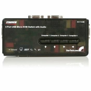 STARTECH 4 PORT USB VGA KVM SWITCH KIT WITH CABLES/AUDIO - DESKTOP KVM 2YR