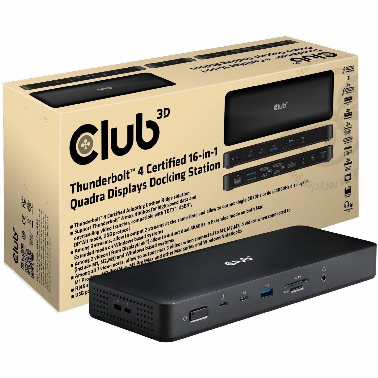 Club 3D TB4 Full Dock Quadra Port