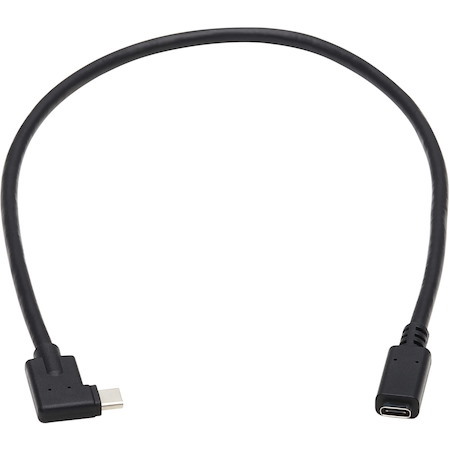 Tripp Lite by Eaton USB-C Extension Cable (M/F) - USB 3.2 Gen 2 (10Gbps), Thunderbolt 3 Compatible, Right-Angle Plug, 20 in. (0.5 m)