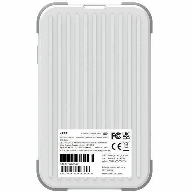 Acer Connect M6E Wi-Fi 6E IEEE 802.11ax Cellular Modem/Wireless Router