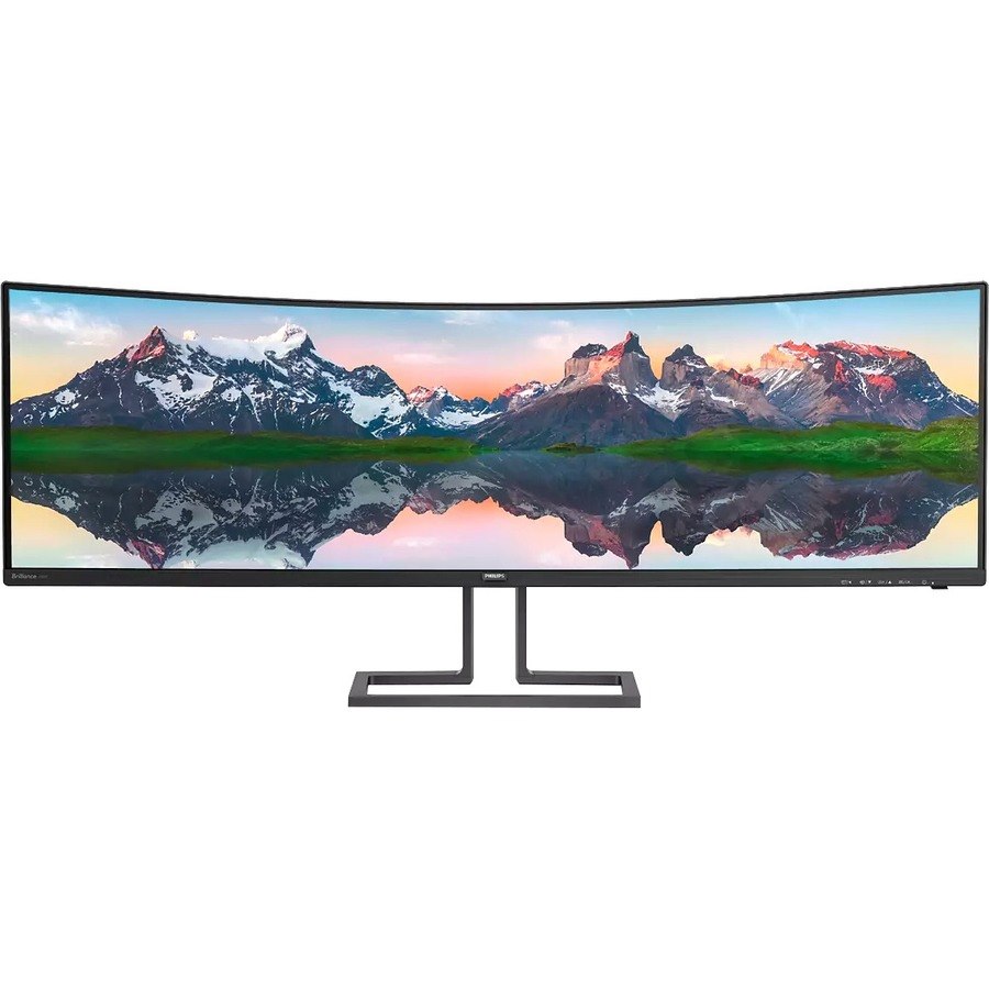 Philips 498P9Z/75 49" Class Dual Quad HD (DQHD) Curved Screen LCD Monitor - 32:9 - Textured Black