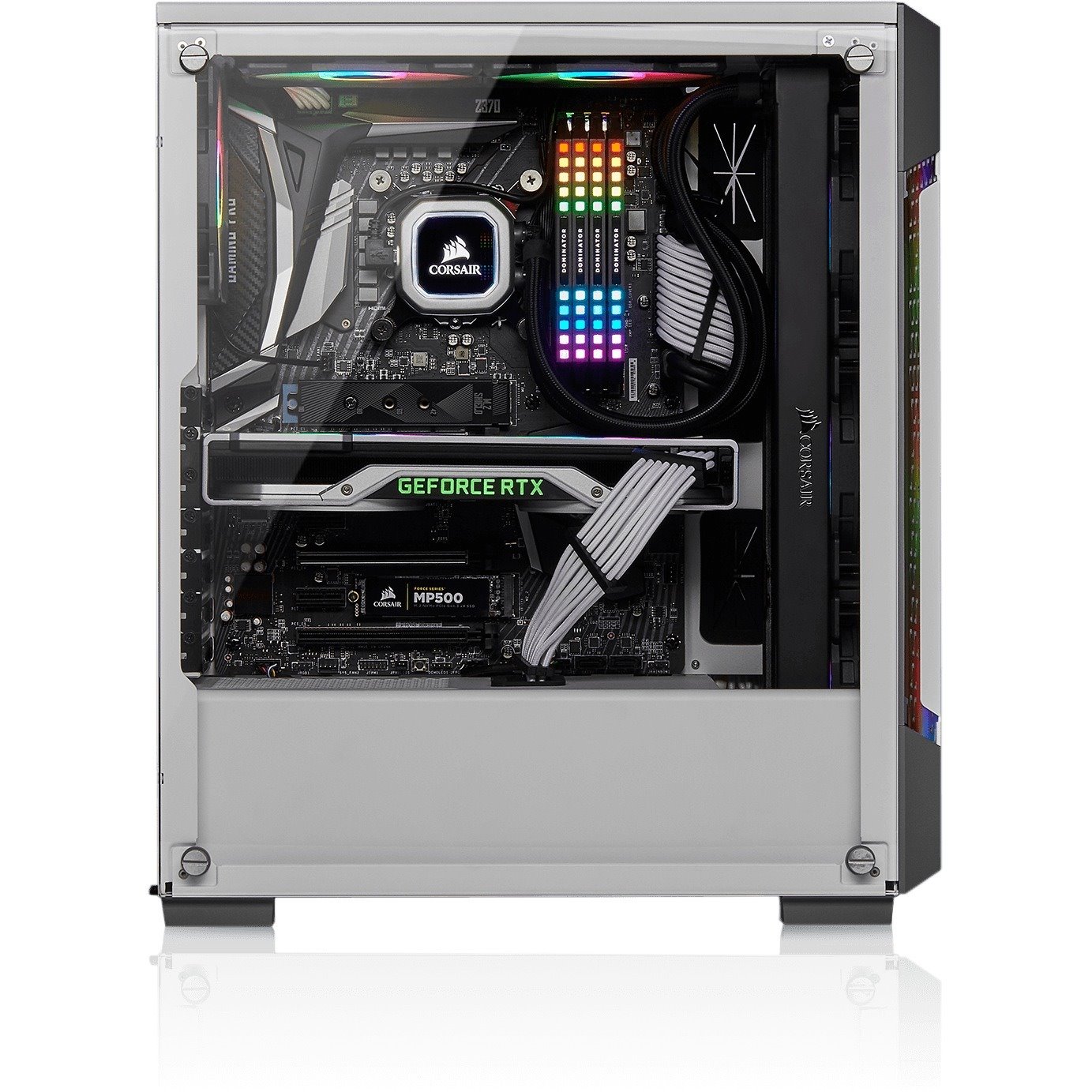 Corsair iCUE 220T RGB Computer Case - Mini ITX, ATX Motherboard Supported - Mid-tower - Steel, Tempered Glass - White