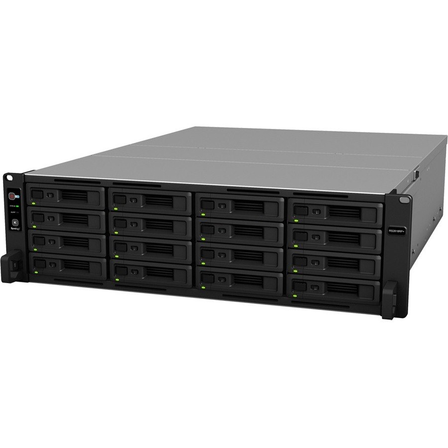 Synology RackStation RS2818RP+ 16 x Total Bays SAN/NAS Storage System - Intel Atom C3538 Quad-core (4 Core) 2.10 GHz - 4 GB RAM - DDR4 SDRAM - 3U Rack-mountable