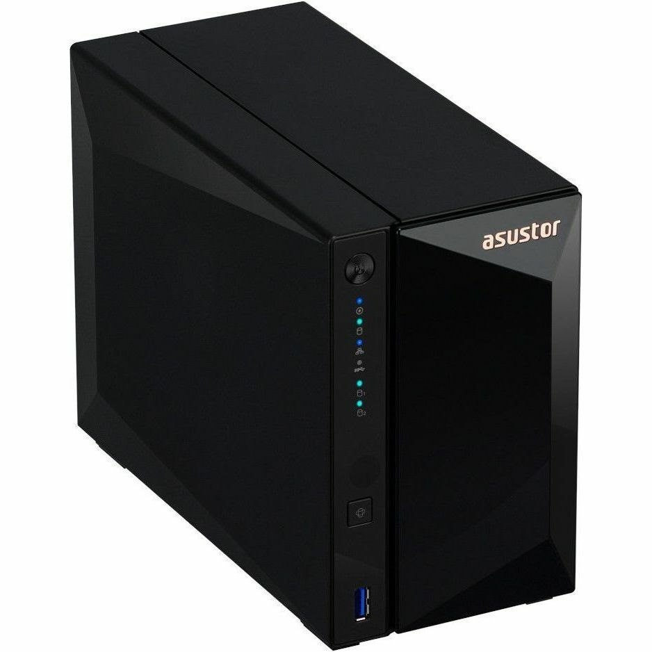 Asustor Drivestor 2 Pro Gen2 AS3302T v2, 2 Bay NAS Enclosure Network Storage, 1.7GHz Quad-Core, 2.5GbE Port, 2GB RAM DDR4, Network Attached Storage for Cloud Storage (Diskless)