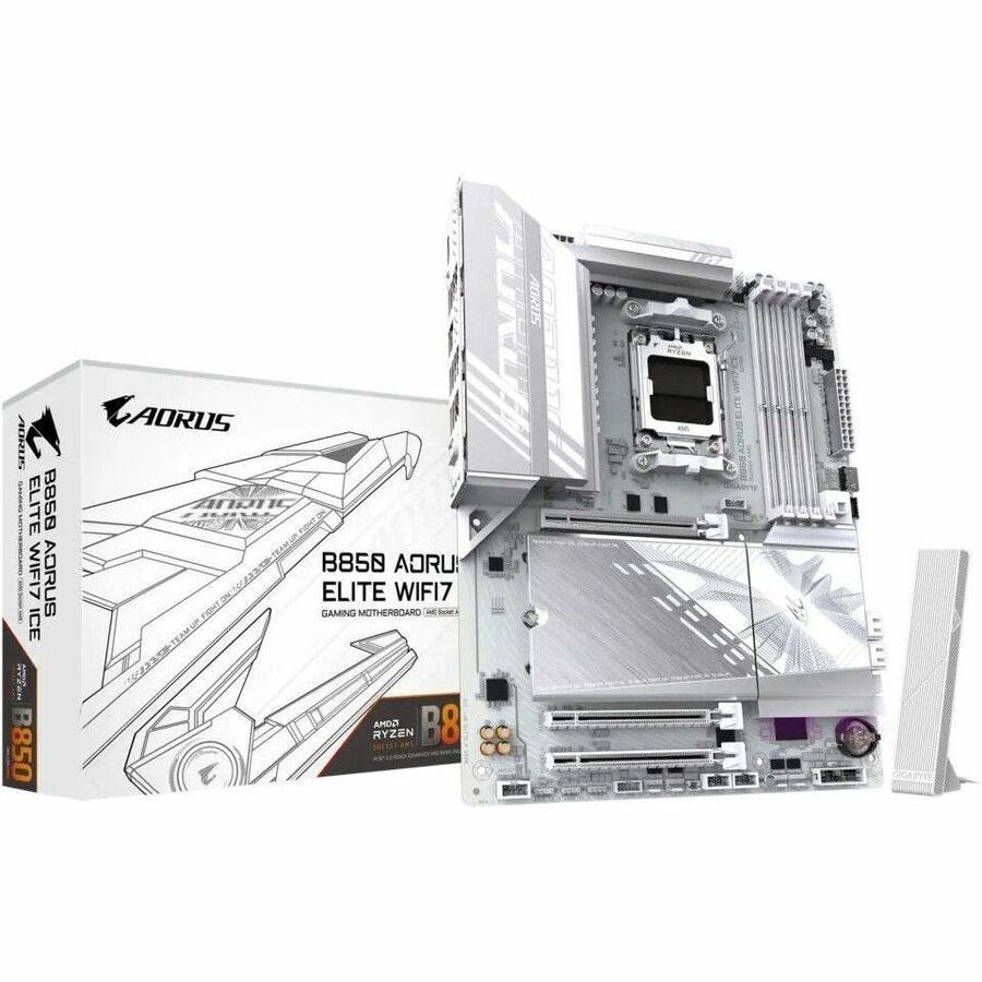 GIGABYTE Ultra Durable B850 AORUS ELITE WIFI7 ICE Gaming Desktop Motherboard - AMD B850 Chipset - Socket AM5 - ATX