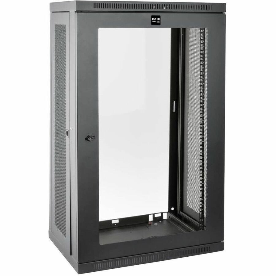 Eaton Tripp Lite Series SmartRack 21U Low-Profile Switch-Depth Wall-Mount Half-Height Rack Enclosure, Clear Acrylic Window