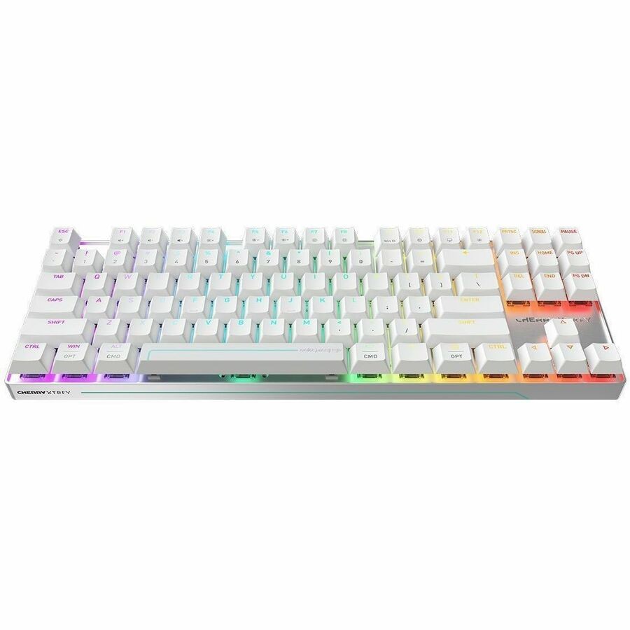 CHERRY XTRFY G8E-3885 Gaming Keyboard - Tenkeyless - Wired/Wireless Connectivity - USB Interface - RGB LED - English (US) - White