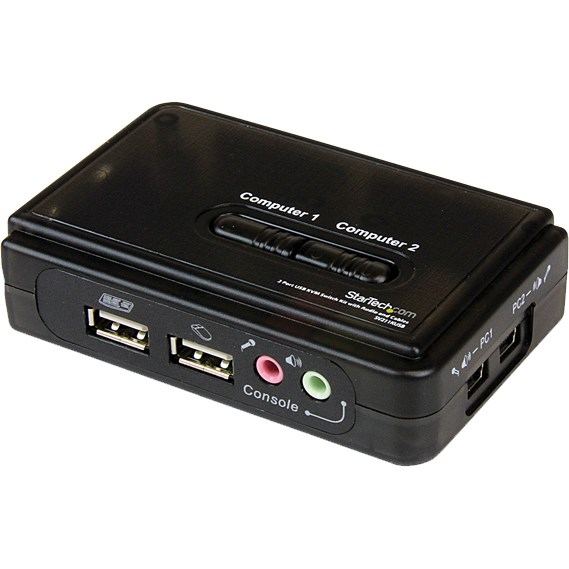 StarTech.com 2 Port USB KVM Kit with Cables and Audio Switching - KVM / audio switch - USB - 2 ports - 1 local user