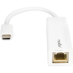 Rocstor Premium USB-C to Gigabit Network Adapter - USB Type-C to Gigabit Ethernet 10/100/1000 Adapter - Supports PXE Boot, Wake-On-Lan - Compatible with Mac & PC-Plug & Play (No Drivers Needed) - White - USB 3.1 - 1 Port(s) - 1 - Twisted Pair WITH NATIVE DRIVER SUPPORT