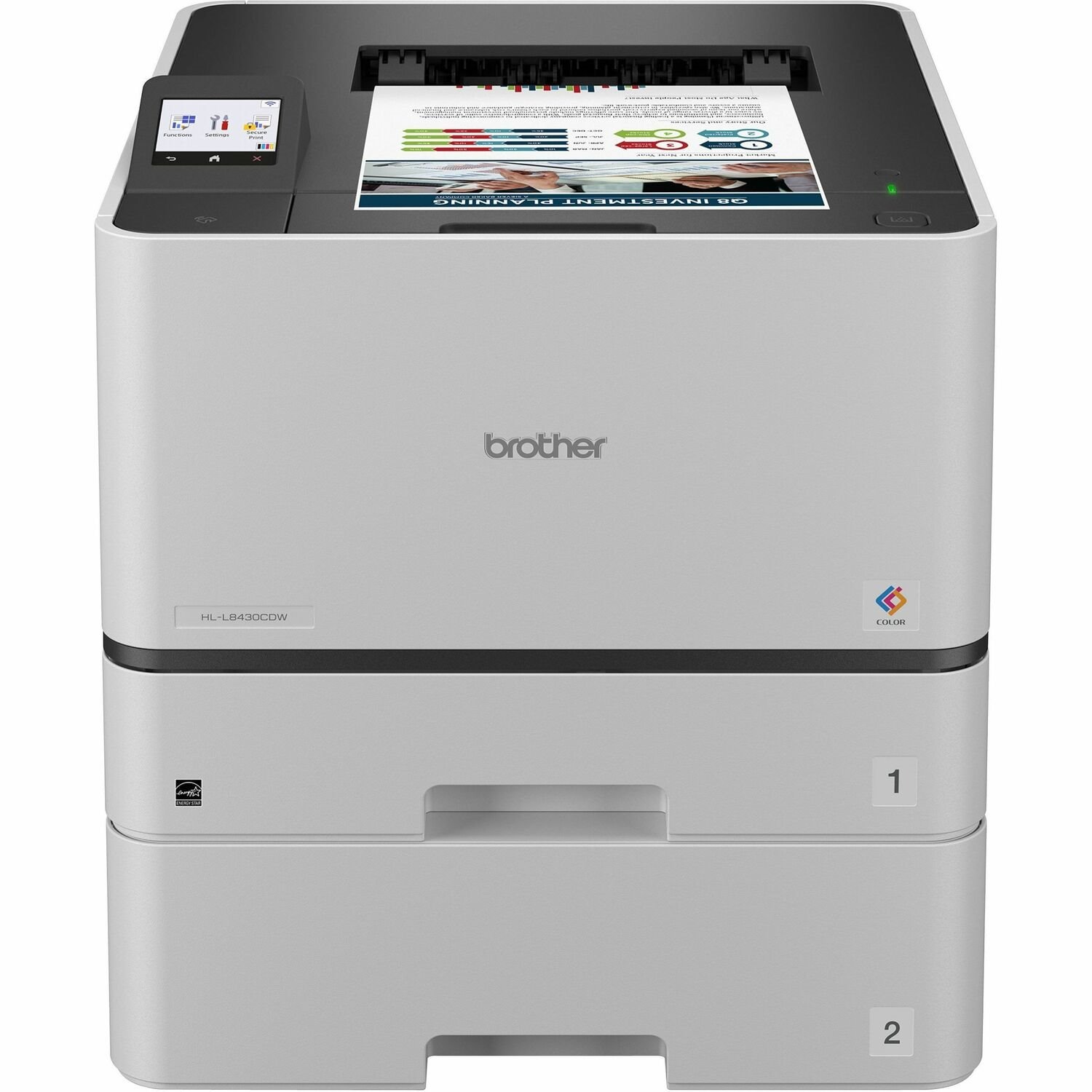 Brother HL-L8430CDWT Business Color Laser Printer with Dual Paper Trays, Low-Cost Printing, and Wireless Networking
