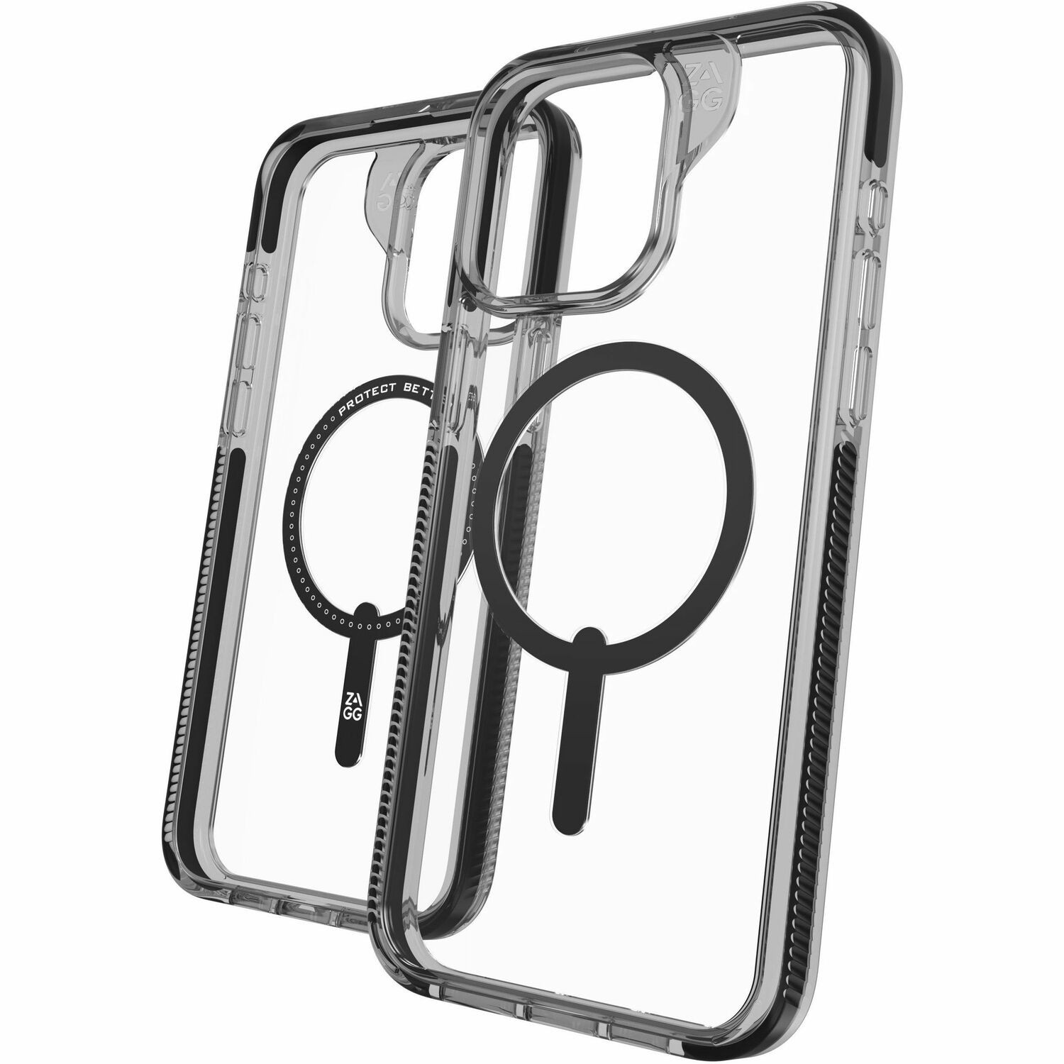 ZAGG Santa Cruz Snap Case for Apple iPhone 15 Pro Max Smartphone - Textured Grip - Clear/Black
