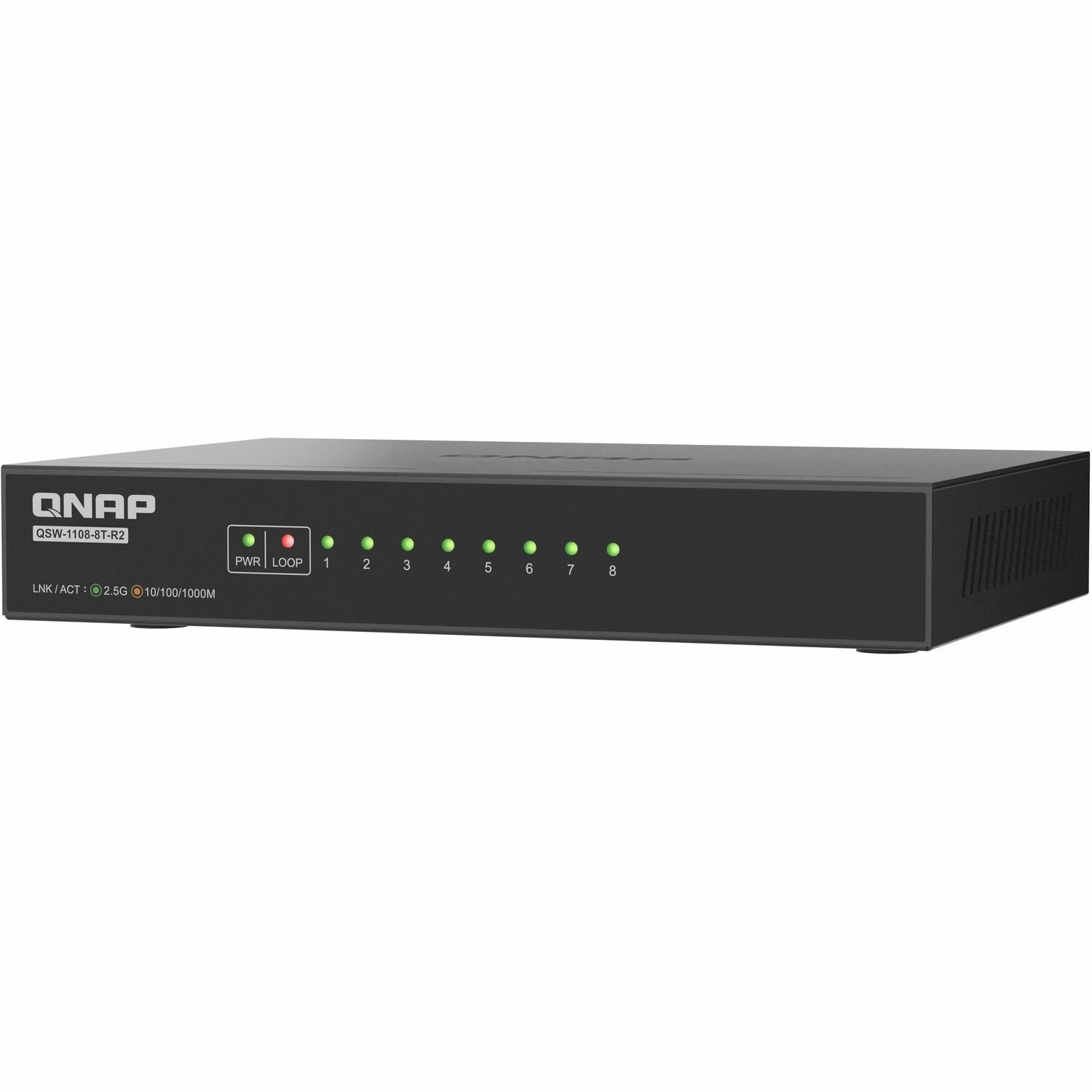 QNAP QSW QSW-1108-8T-R2 8 Ports Ethernet Switch - 2.5 Gigabit Ethernet - 2.5GBase-T, 100/1000Base-T - Black