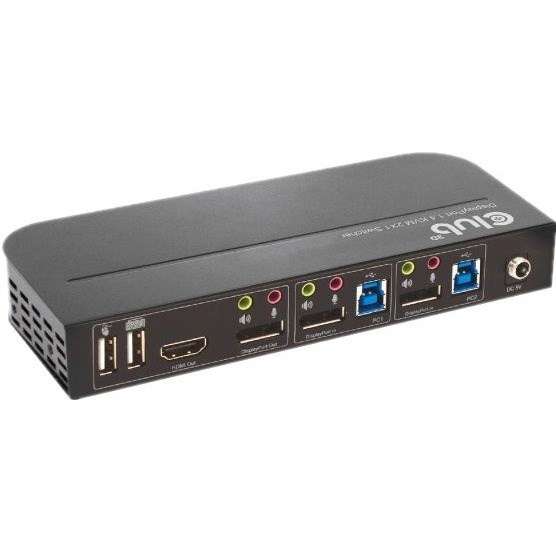 Club 3D DisplayPort/HDMI KVM Switch For Dual DisplayPort 4K 60Hz