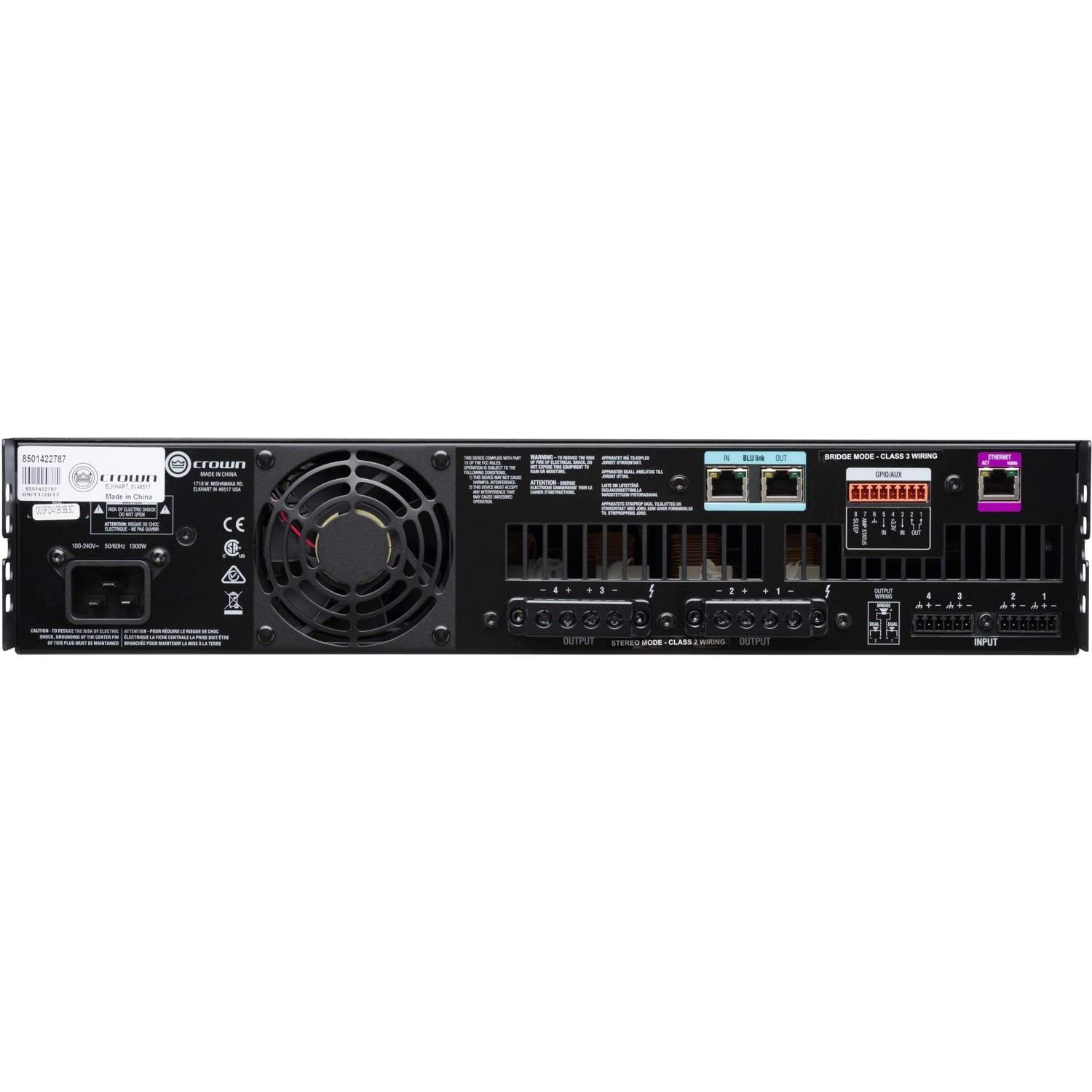 Crown CDi DriveCore 4|1200BL Amplifier - 4800 W RMS - 4 Channel