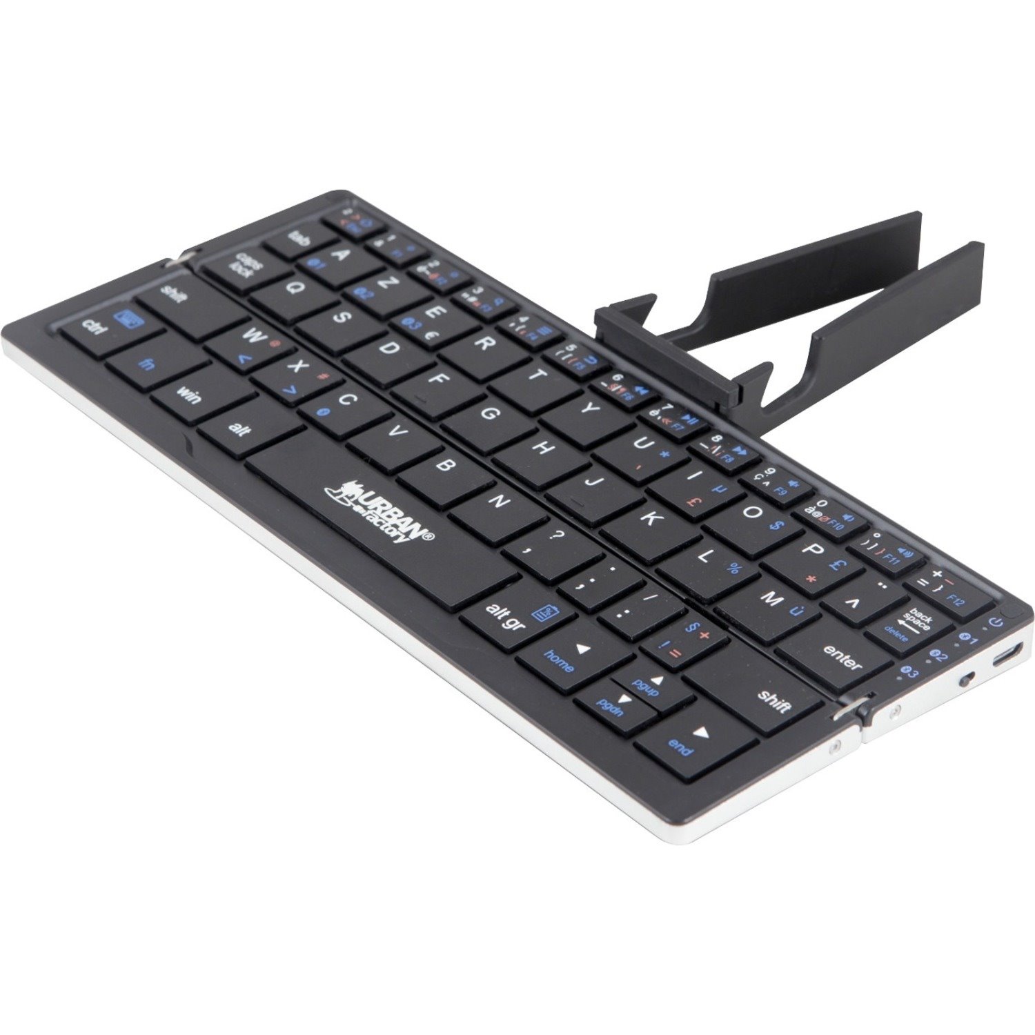 Urban Factory FOLDEE SFK01UF Keyboard - Wireless Connectivity - Black, Silver