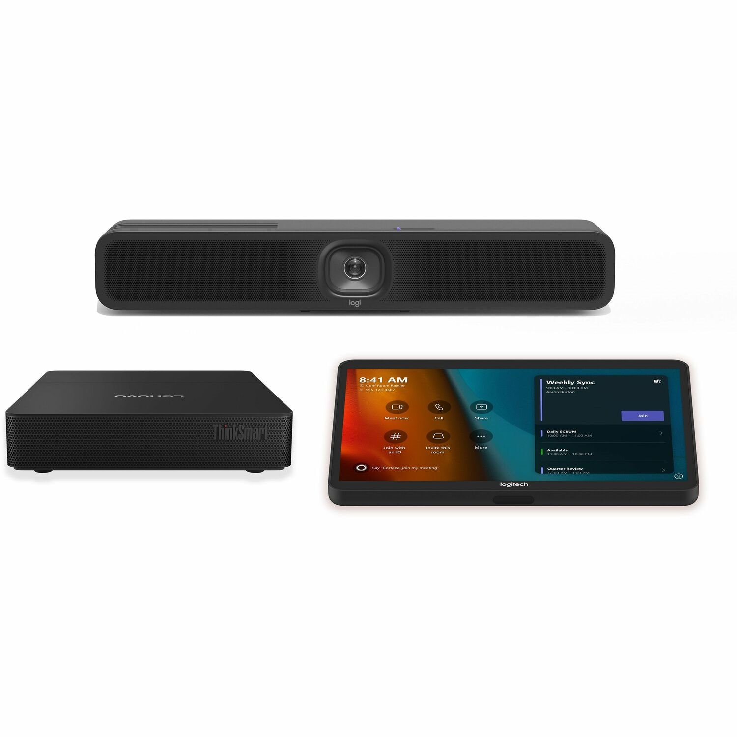 Logitech Small Microsoft Teams Rooms on Windows with Tap + MeetUp 2 + Lenovo ThinkSmart Core Gen 2