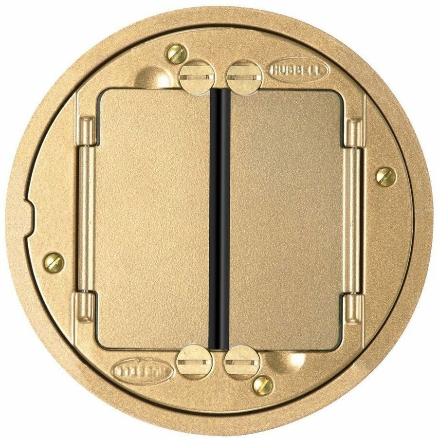 Hubbell Premise Wiring SystemOne Universal Cover Tile Flange Assembly, Brass Powder Paint Finish