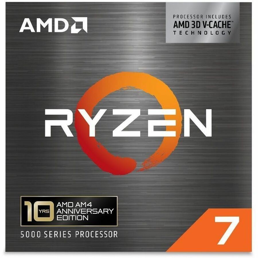 Amd Ryzen 7 5800X3D Gaming Cpu 10TH Anniversary Edition 8 Core / 16 Thread - Max Boost 4.5GHz - 96MB Cache - Am4 Socket - 105W TDP - Heatsink Not Included