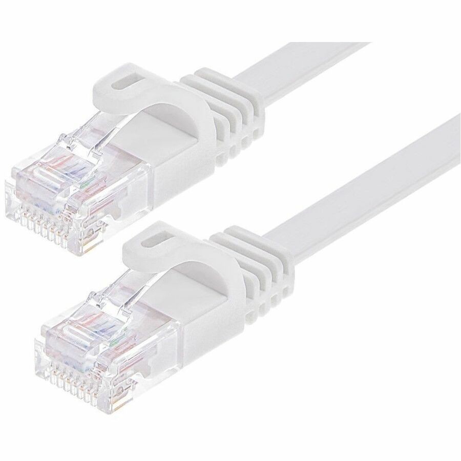 Monoprice Flexboot Cat6 Ethernet Patch Cable - Snagless RJ45, Flat, 550MHz, UTP, Pure Bare Copper Wire, 30AWG, 7ft, White