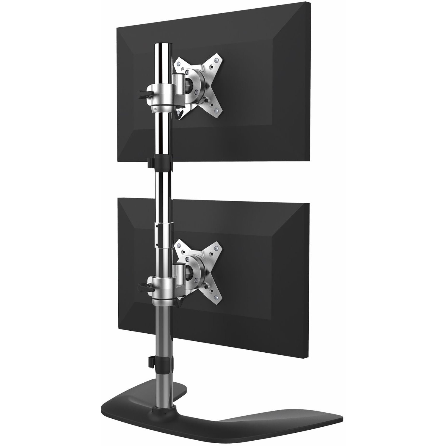 StarTech.com Vertical Dual Monitor Stand, Free Standing Height Adjustable Stacked Monitor Stand up to 27" (17.6lb/8kg) VESA Mount Displays