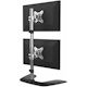 StarTech.com Vertical Dual Monitor Stand, Free Standing Height Adjustable Stacked Monitor Stand up to 27" (17.6lb/8kg) VESA Mount Displays