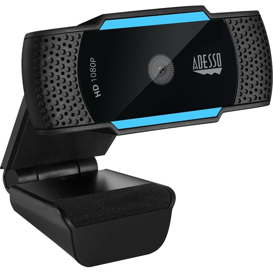 Adesso CyberTrack H5 1080P Webcam - 2.1 Megapixel - 30 fps - USB 2.0 - Auto Focus - Built-In MIC - Tripod Mount - Privacy Shutter Cover