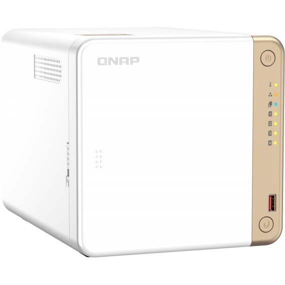 QNAP Turbo NAS TS-462-2G 4 x Total Bays SAN/NAS Storage System - 4 GB Flash Memory Capacity Celeron N4505 Dual-core (2 Core) 2 GHz - 2 GB RAM - DDR4 SDRAM Tower