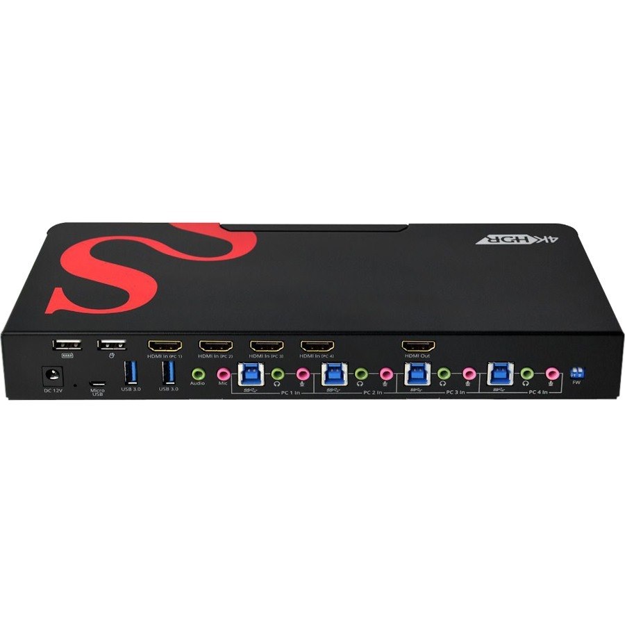 SIIG 4-Port HDMI 4K60Hz HDR Smart Console KVM Switch with USB 3.0 Multi-Media