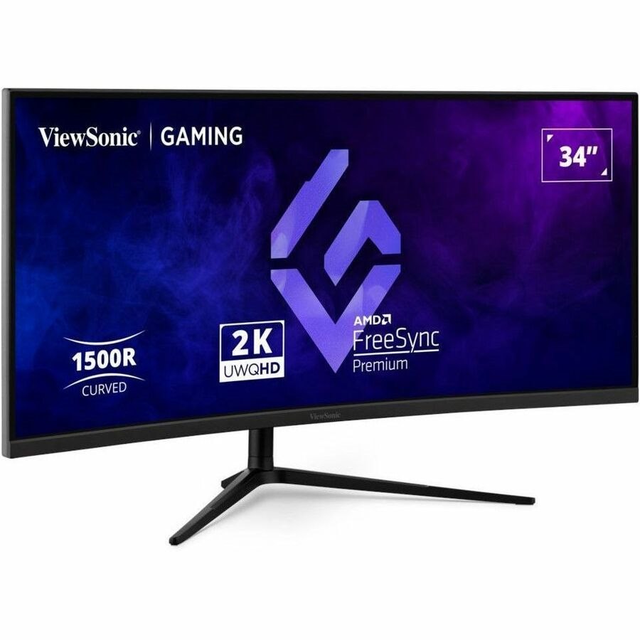 ViewSonic VX3418C-2K 34" Class UWQHD Curved Screen Gaming LED Monitor - 21:9 - Black