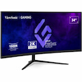 ViewSonic VX3418C-2K 34 Inch UltraWide QHD 1440p Curved Gaming Monitor with 180Hz, 1ms, 21:9, Advanced Ergonomics, FreeSync Premium, HDR10, HDMI, and DisplayPort Inputs