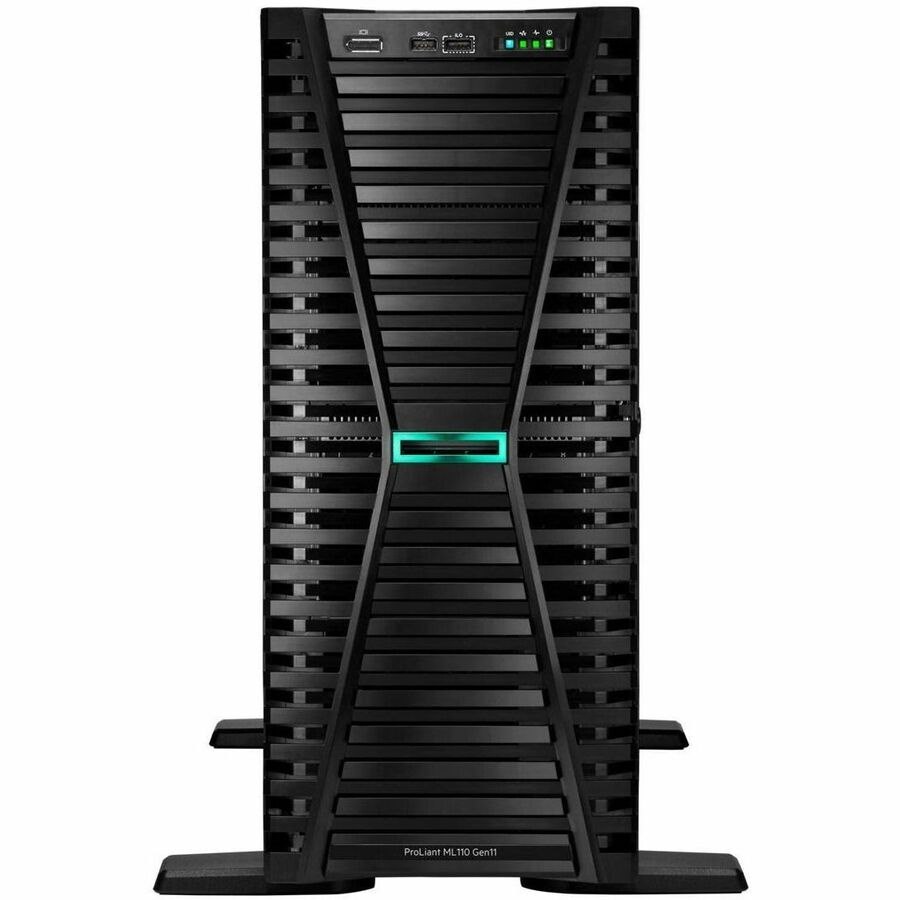 HPE ProLiant ML110 G11 4.5U Tower Server - 1 x Intel Xeon Silver 4510 2.40 GHz - 64 GB RAM - 960 GB SSD - (2 x 480GB) SSD Configuration - Serial ATA/600, 12Gb/s SAS, NVMe Controller