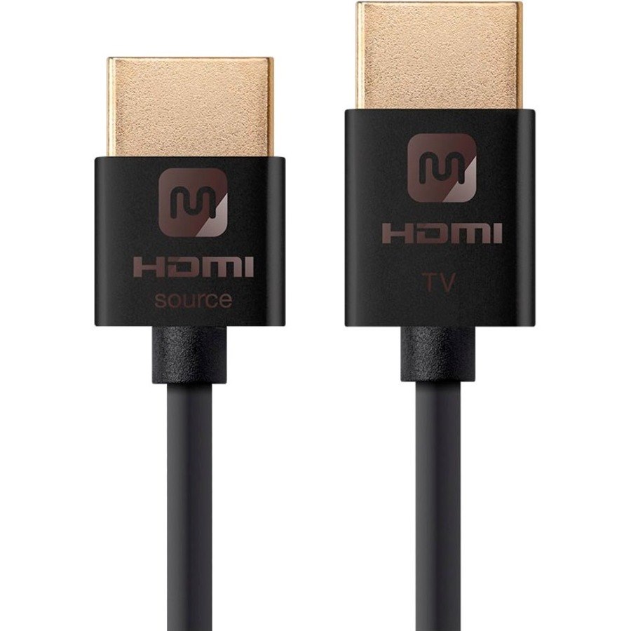 Monoprice Ultra Slim 18Gbps Active High Speed HDMI Cable, 10ft Black