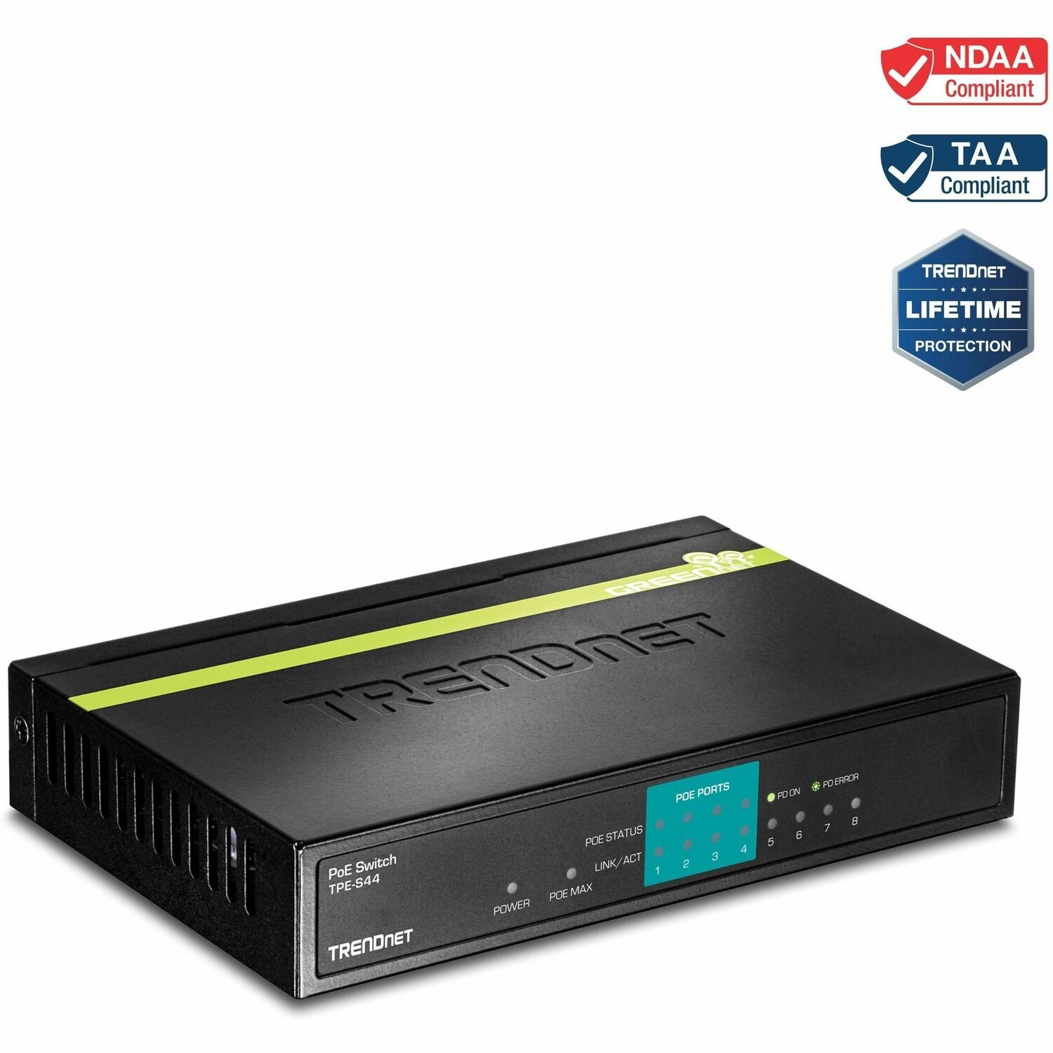 TRENDnet TPE-S44 8 Ports Ethernet Switch - Fast Ethernet - 100/1000Base-T - TAA Compliant