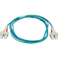 Monoprice 10Gb Fiber Optic Cable, SC/SC, Multi Mode, Duplex - 2 Meter (50/125 Type) - Aqua