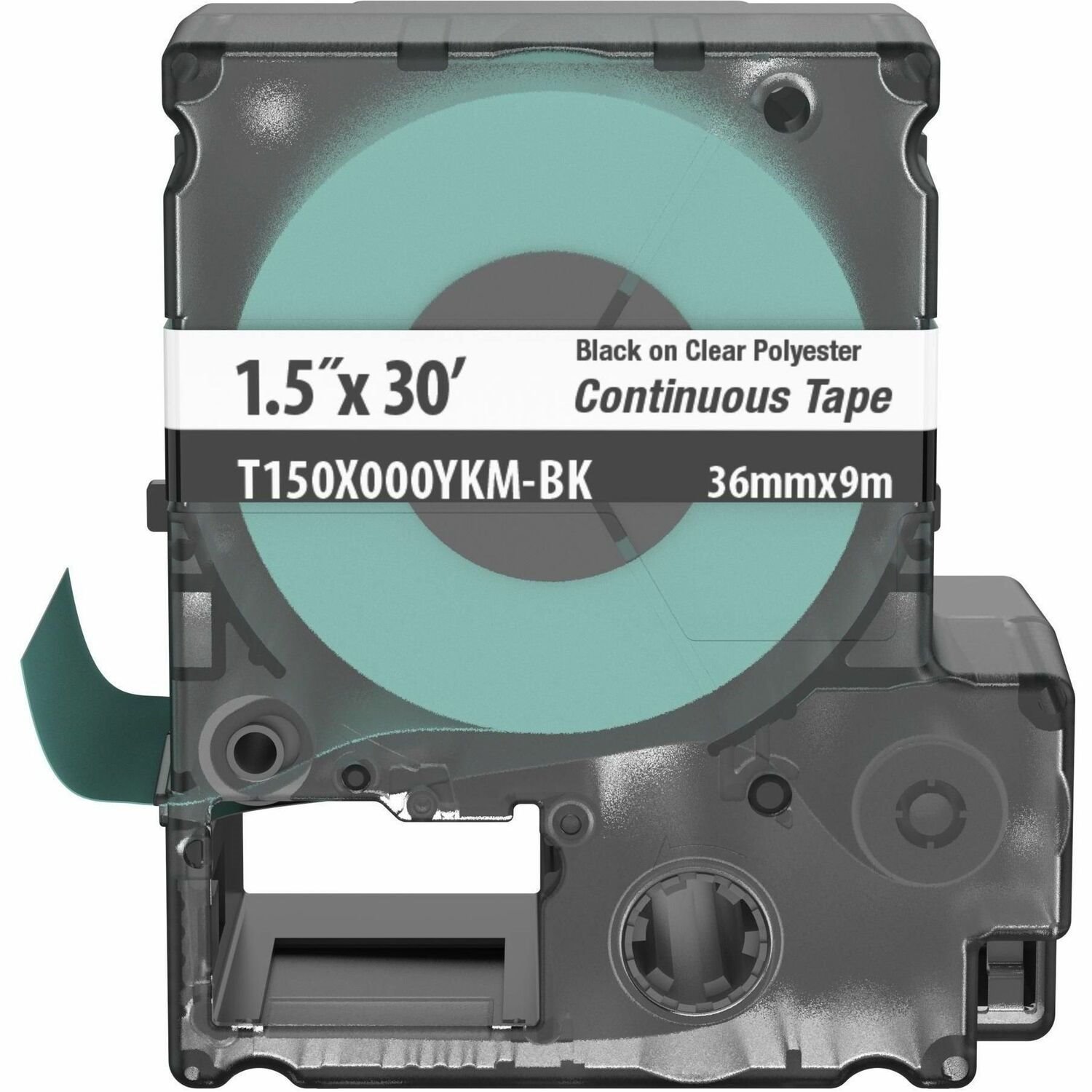 Panduit PXE&trade; T150X000YKM-BK MP Printer Cont. Tape, Safety & ID, Polyest, Blk/Clr, 1.5" W