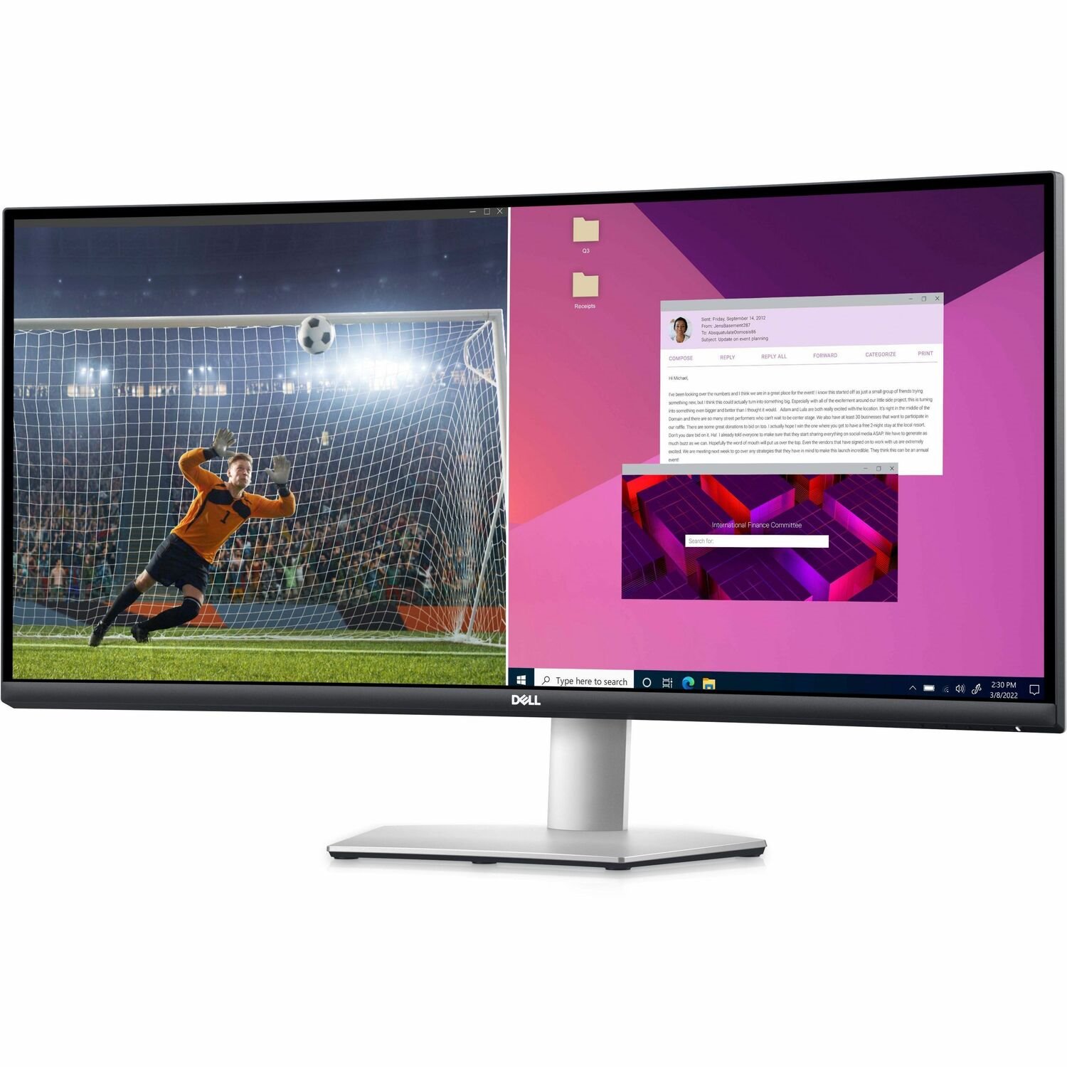 DELL SOURCING - NEW S3423DWC 34" Class UW-QHD Curved Screen LED Monitor - 21:9