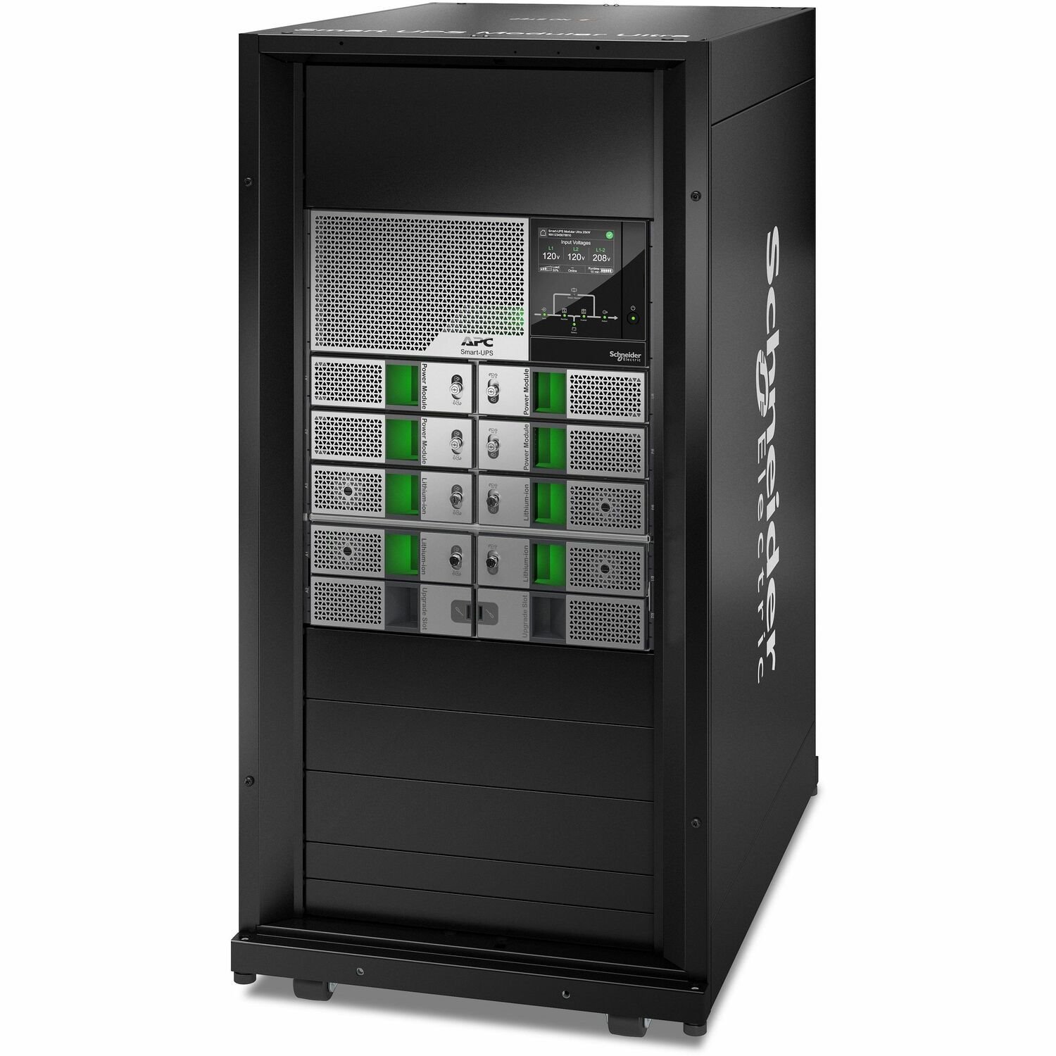 APC Smart-UPS Modular Ultra On-Line, 20kW scalable to 20kW N+1, Lithium-ion, Tower 24U, 208/240V, Network Management, W/ Battery chassis