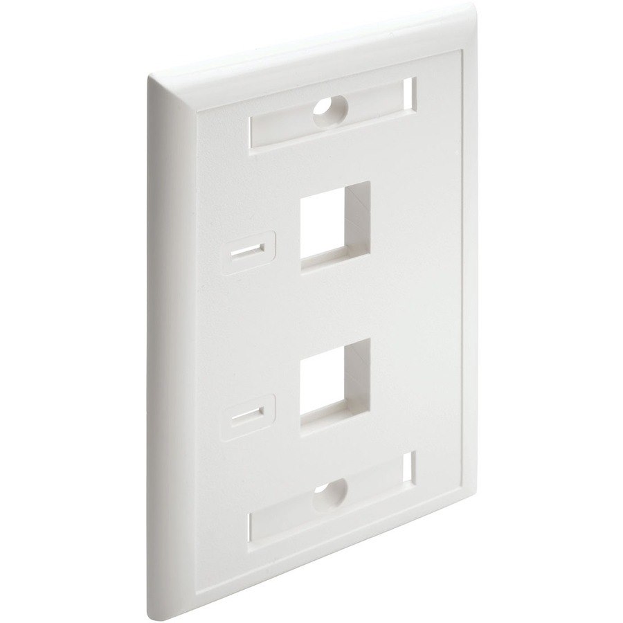 Eaton Tripp Lite Series 2-Port Keystone Faceplate, Single Gang, ID Labels, White, TAA