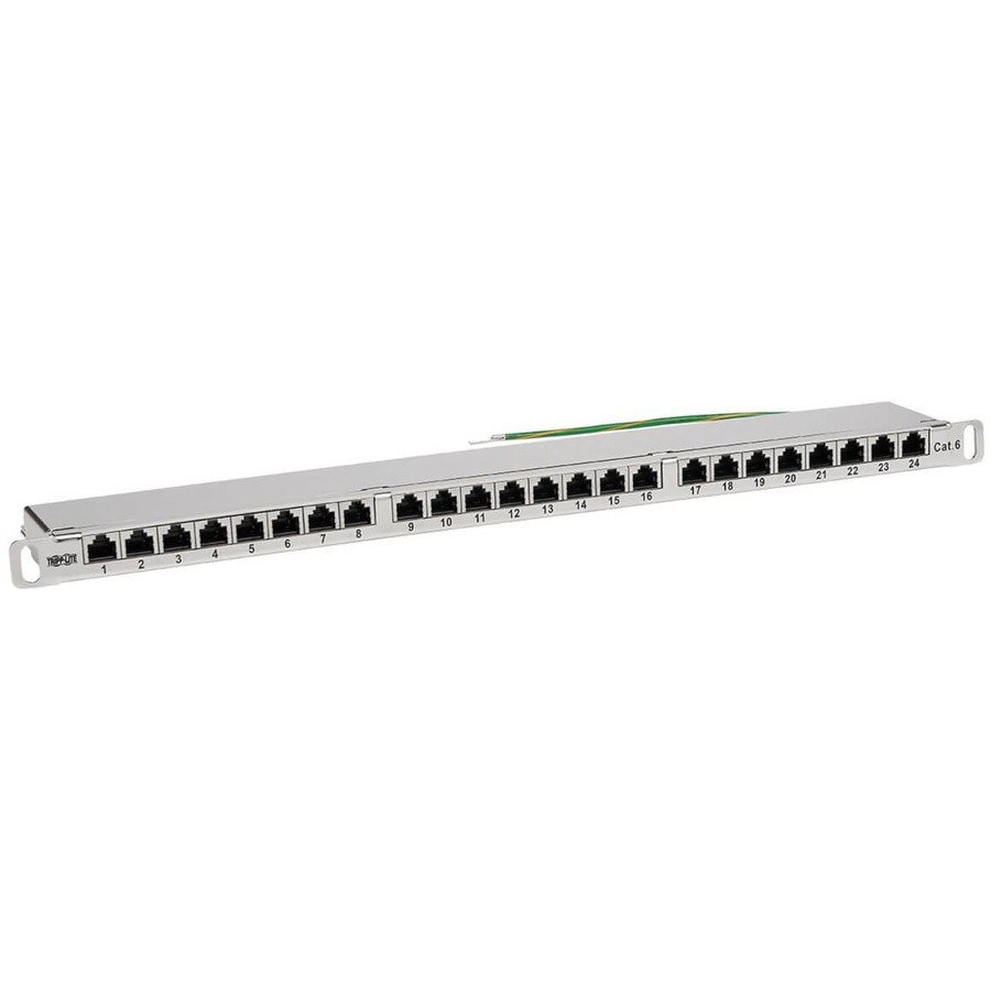 Eaton Tripp Lite Series Cat5e/Cat6 24-Port Patch Panel - Shielded, Krone IDC, 568A/B, RJ45 Ethernet, 0.5U Rack-Mount, TAA