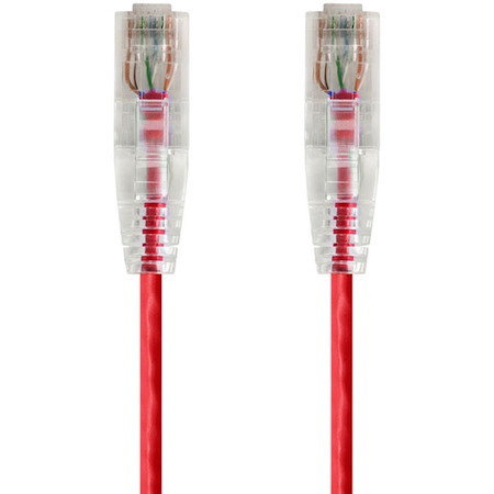 Monoprice SlimRun Cat6 28AWG UTP Ethernet Network Cable, 20ft Red