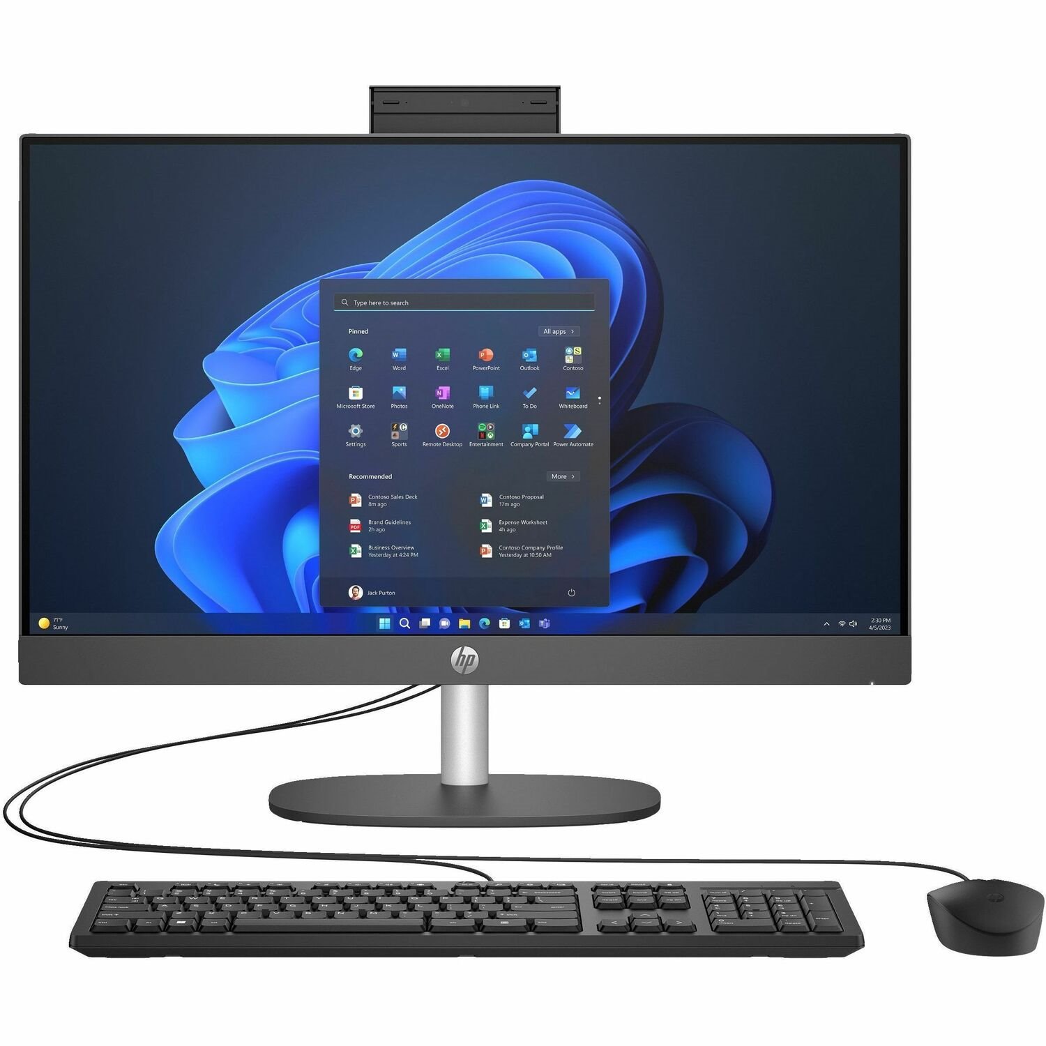 HP ProOne 245 G10 All-in-One Computer - AMD Ryzen 7 7730U - 16 GB - 512 GB SSD - 23.8" Full HD - Desktop