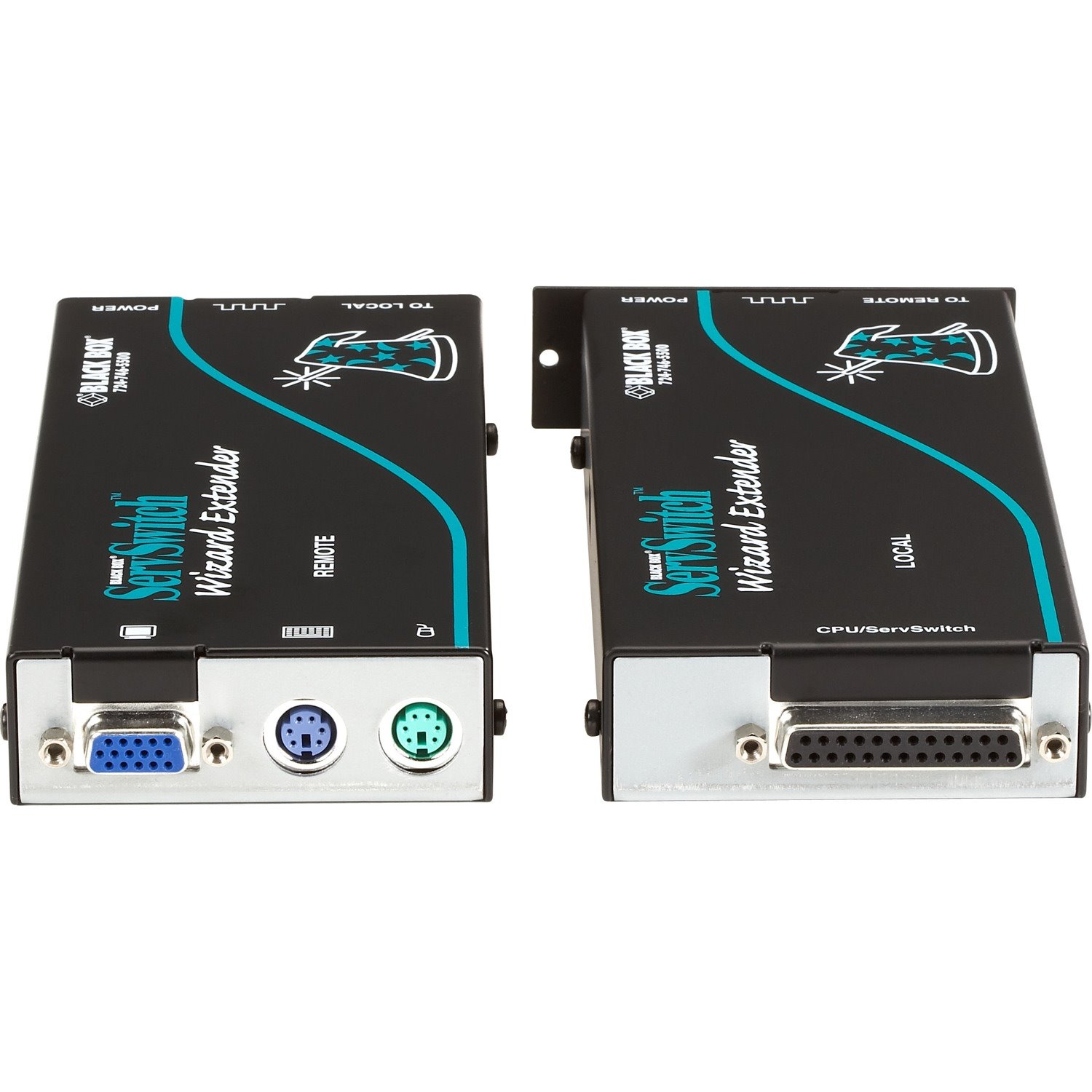 Black Box Wizard KVM Extender - VGA, PS/2, RS232, Single-Access, CATx, Skew Compensation