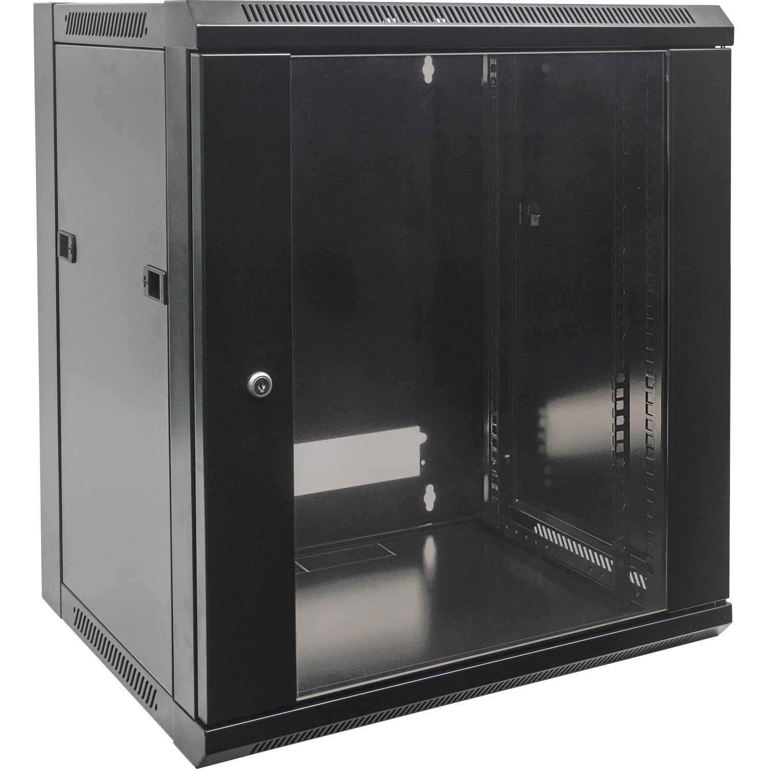 Intellinet Network Solutions 19 Inch Wallmount Cabinet, 12U, 17.7 Inch (450 mm) Depth, Black, Flatpack