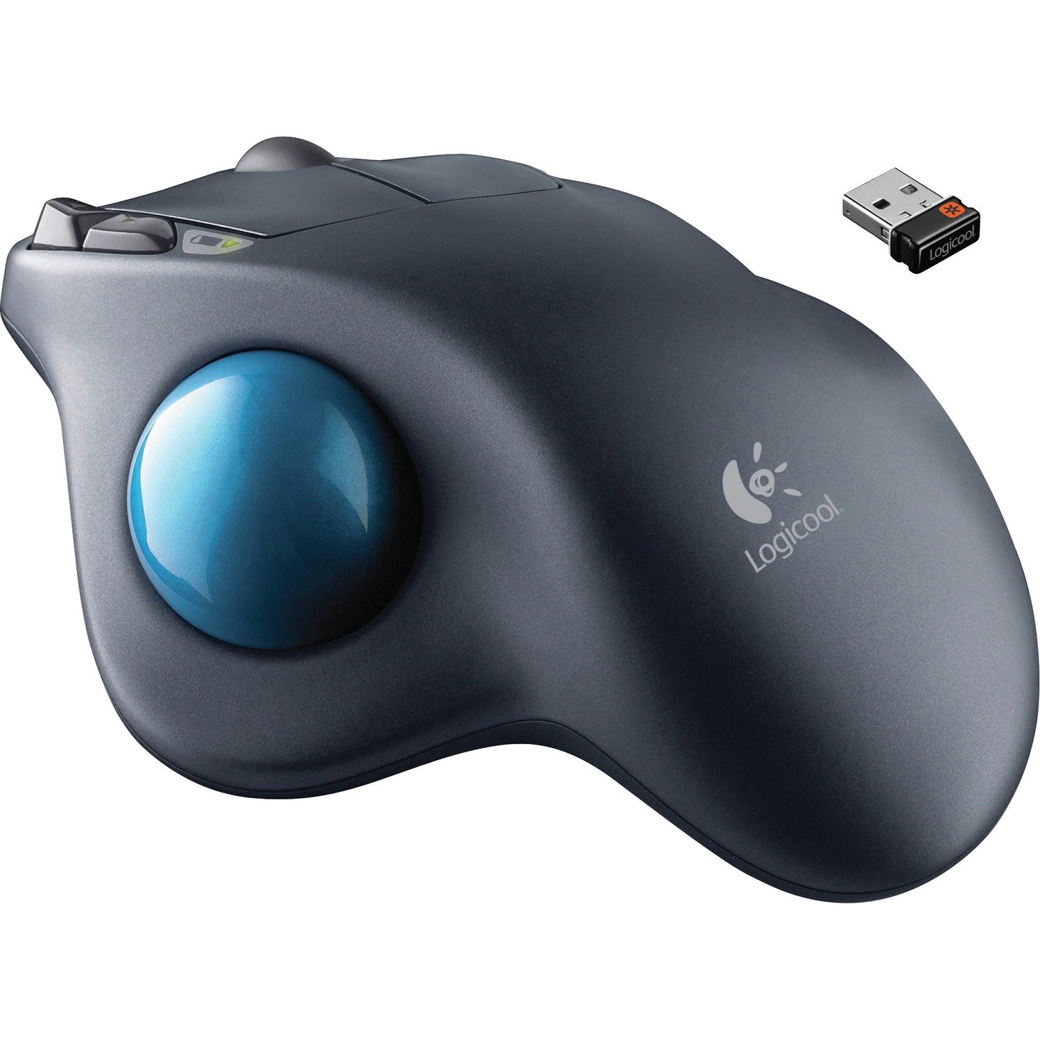 Logitech M570 Trackball - Radio Frequency - USB - Laser - Dark Grey - 1