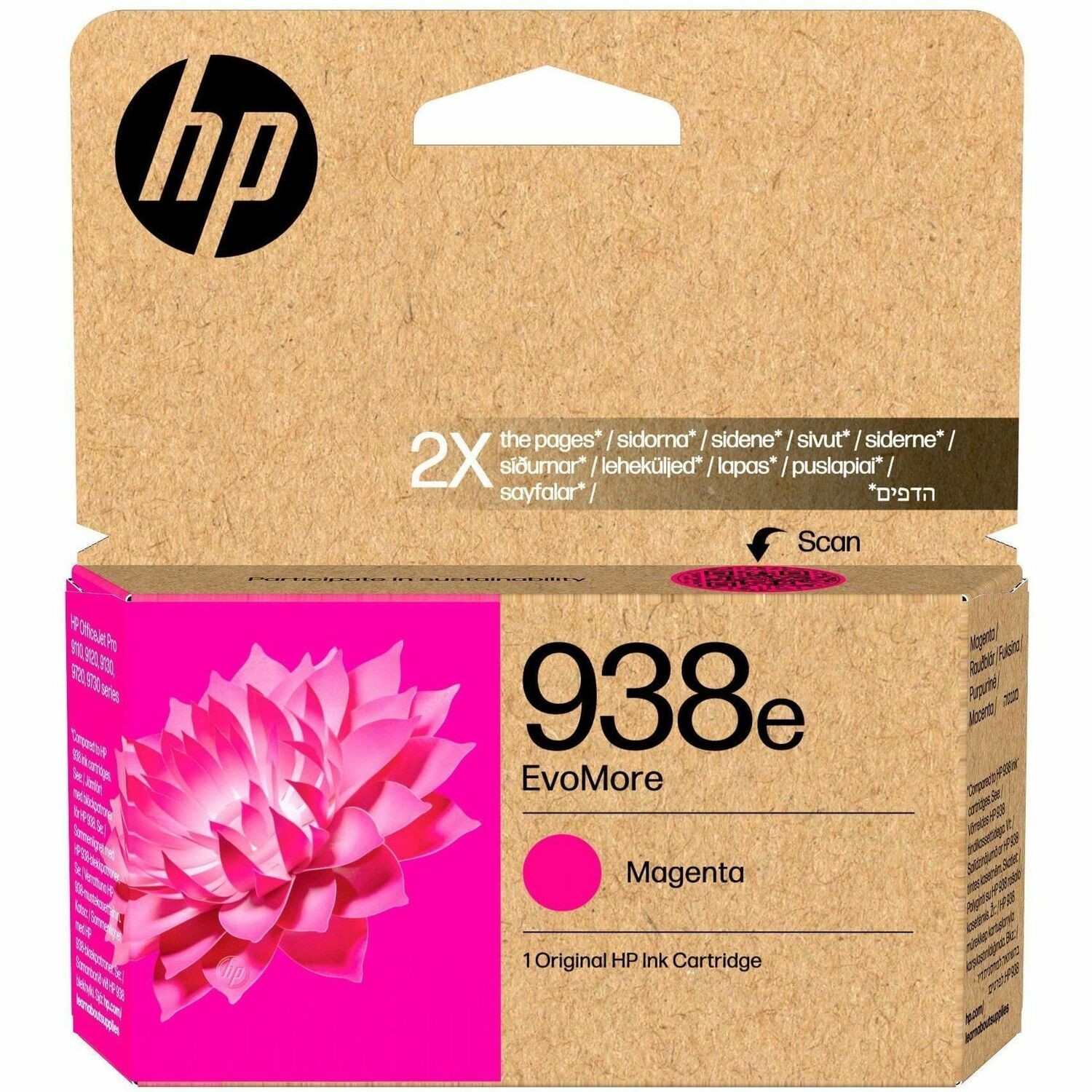 HP EvoMore 938e Original High Yield Inkjet Ink Cartridge - Magenta - 1 Pack